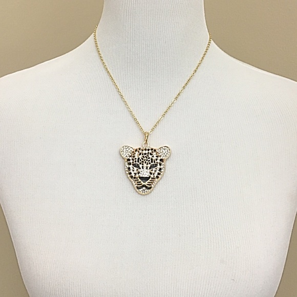 Amrita Singh Goldtone Embellished Panther Pendant - Picture 2 of 3