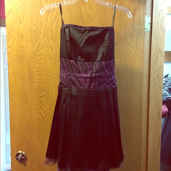 Homecoming Black and purple strapless dress