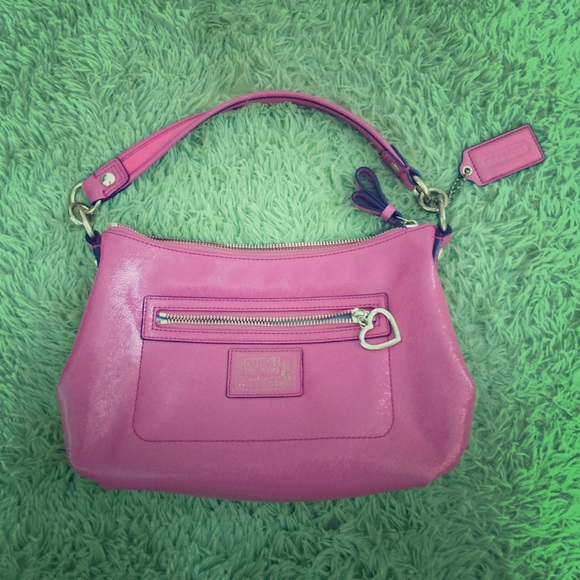Coach leather pink shoulder bag