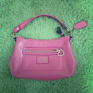 Coach leather pink shoulder bag