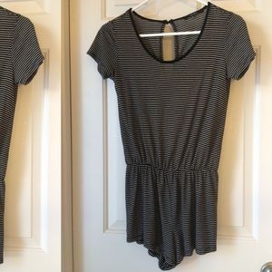 black and cream striped romper!