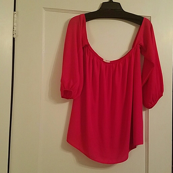 Hot pink off the shoulder top