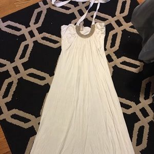 White Maxi with Gorgeous Beaded Neckline