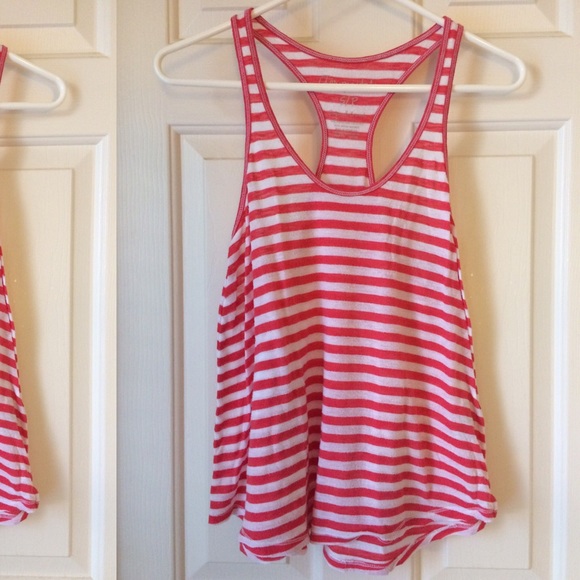 red and white striped racer back tank top!