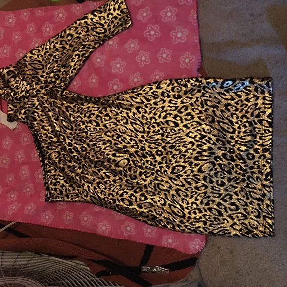 Black and gold leopardprint dress