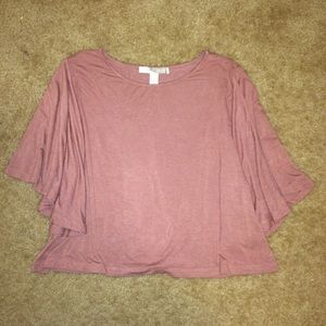 flowy mauve crop top