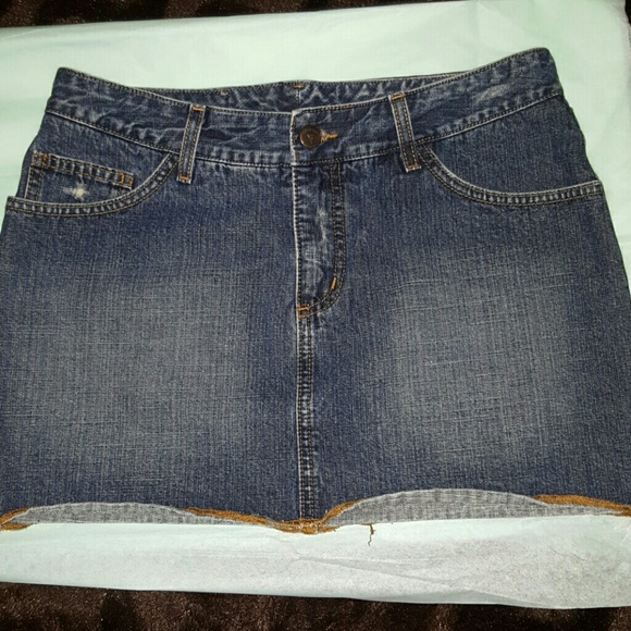 SINISTER BRAND MEDIUM WASH DENIM MINI SKIRT - Picture 1 of 3