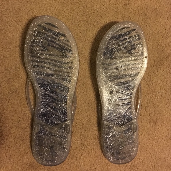 SALE! Zepra Striped Sparkle Thong Flip Flops Sz 11 - Picture 2 of 2