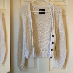 cropped cream cardigan