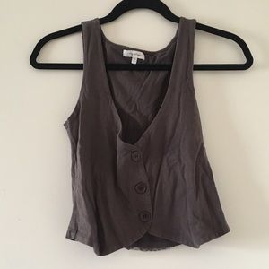 Gray, Back Laced Vest Size M
