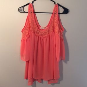 Coral colored blouse