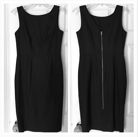 Banana Republic Black Sheath with Gunmetal Zipper