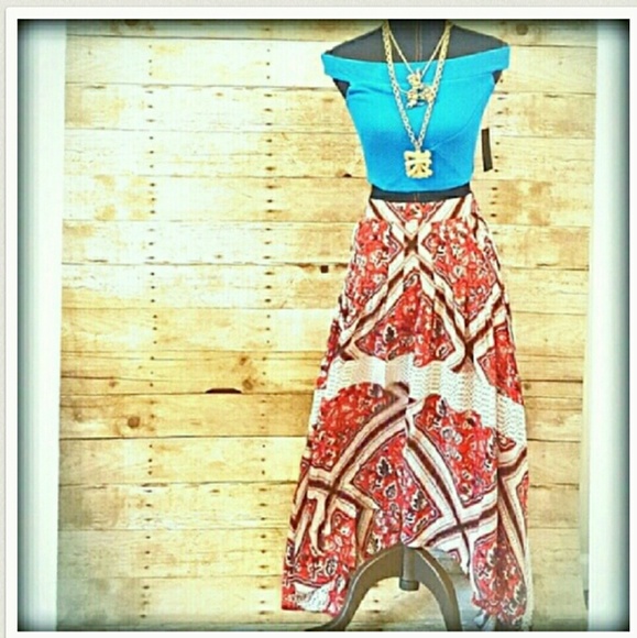 SALE🚨Free PEOPLE NWT 6 8 Boho Maxi Skirt Midi - Picture 2 of 4