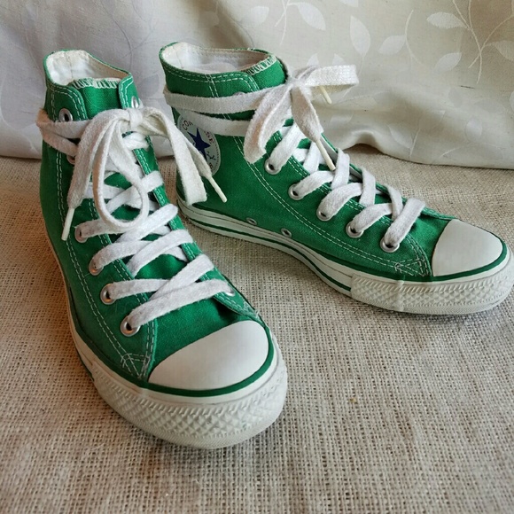 Converse Shoes Green High Top Canvas Converse Extra Long