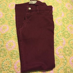 Hollister maroon skinny jeans 00