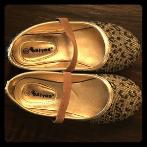 Toddler Cheetah Sparkle T-strap Flats