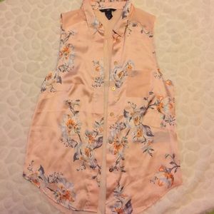 H &M lady's flower printing blouse -no sleeve