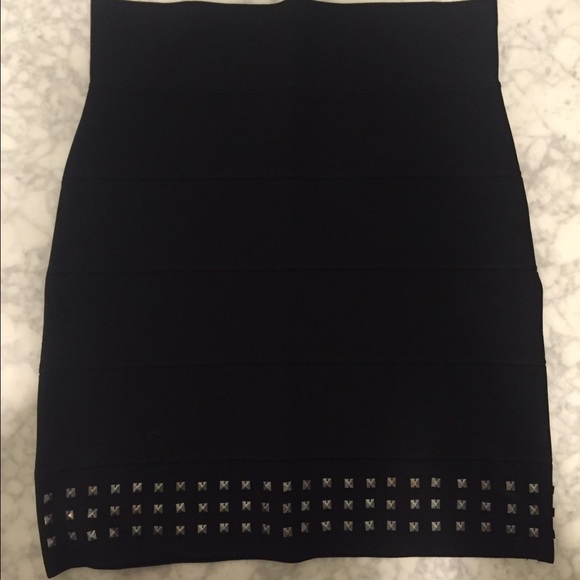 BCBG Maxazria black bandage skirt