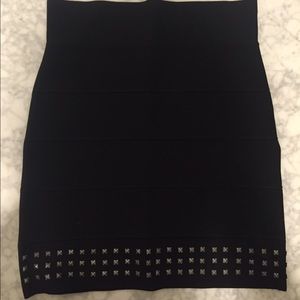BCBG Maxazria black bandage skirt