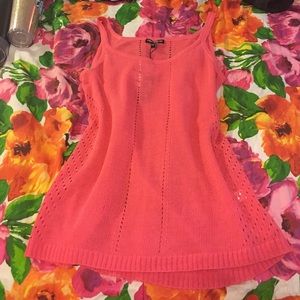 ❣sale❣cable+gauge coral-pink sleeveless top