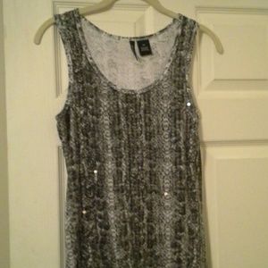 Sequined snakeskin tank