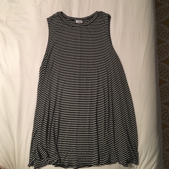 Black and white striped dress