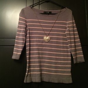 Forever 21 Pink Striped 3/4 Sleeve