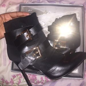 Black heeled booties