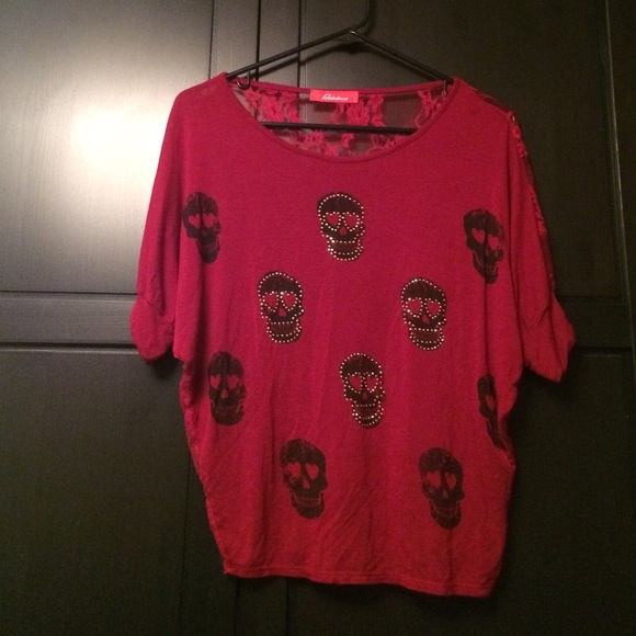 Laced-Back Skull Blouse