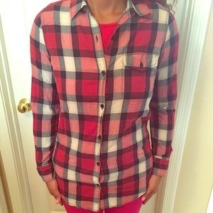 Los Angeles medium red, white, blue plaid shirt
