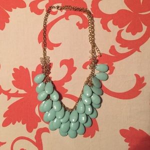 Mint & Gold Teardrop Statement Necklace