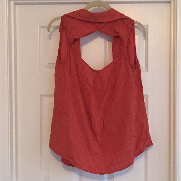 Camel Sleeveless Open Back Button Up. - image 4
