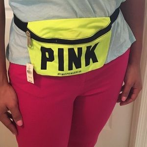 PINK neon yellow fanny pack, new with tags.