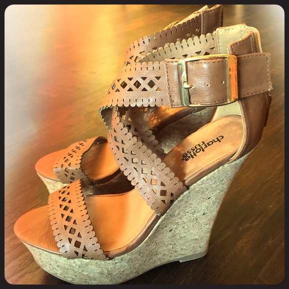 Brown Strappy Wedges