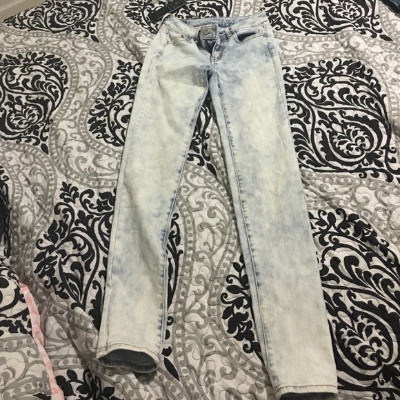 00 long American Eagle Acid Wash Jeggings - Picture 1 of 4