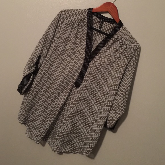 SOLD -- Black and White Blouse