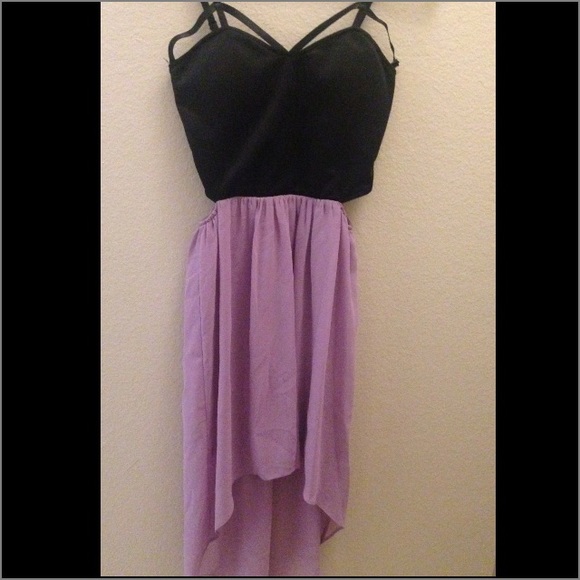 Edgy Two Tone High Low Dress