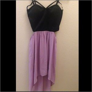 Edgy Two Tone High Low Dress