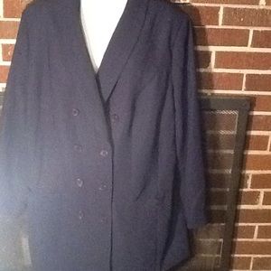 Woman's 2pc lined Navy blue suite, size 16 tall