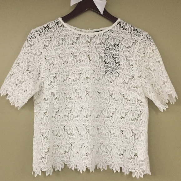 zara white crochet top