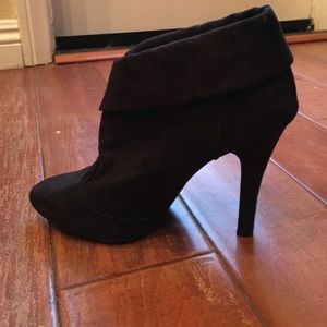 Velvet heeled booties