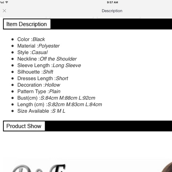 ❤️Long Sleeve Off Shoulder Mini Dress❤️ - Picture 4 of 4