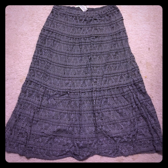 Boho gray lace  skirt