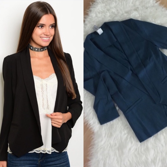 🎉CLEARANCE🎉 Teal Long Sleeve Lined Tuxedo Blazer - Picture 2 of 4