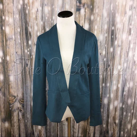 🎉CLEARANCE🎉 Teal Long Sleeve Lined Tuxedo Blazer - Picture 3 of 4