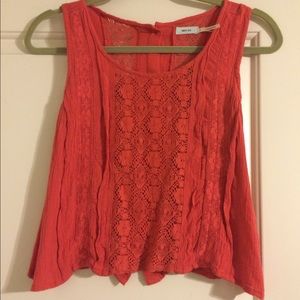 Cute burnt orange crop top from urban outfitters!