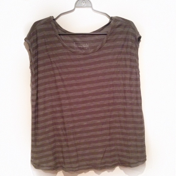 Green Striped "We The Free" Tee