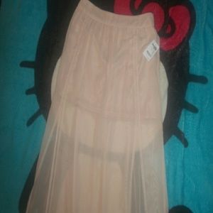 NWT blush pink sheer maxi skirt