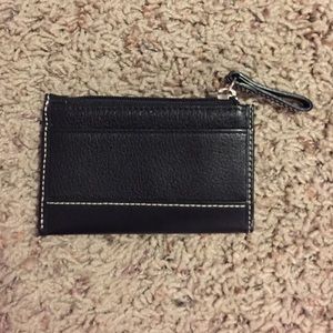 Coach Black Leather Card Case with key ring
