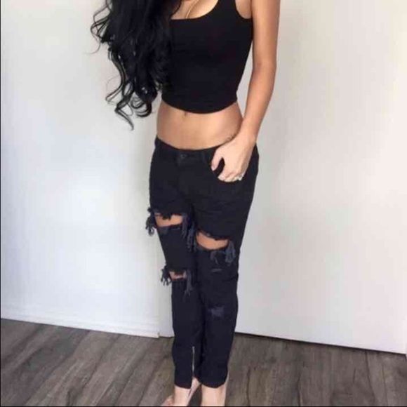 🚫SOLD🚫 Baggy Distressed Boyfriend Jeans - Picture 2 of 4